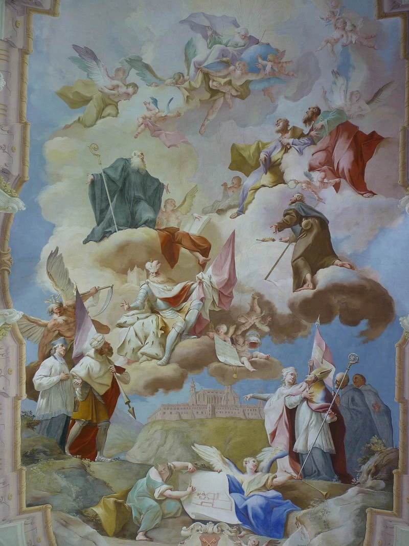 Affresco del soffitto di Kolomanisaal dell'abbazia di Melk - dettaglio1
